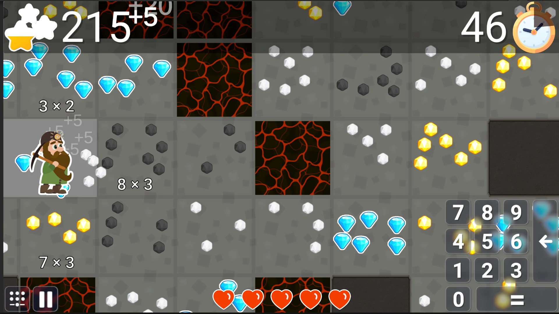 A Mathigo mining minigame