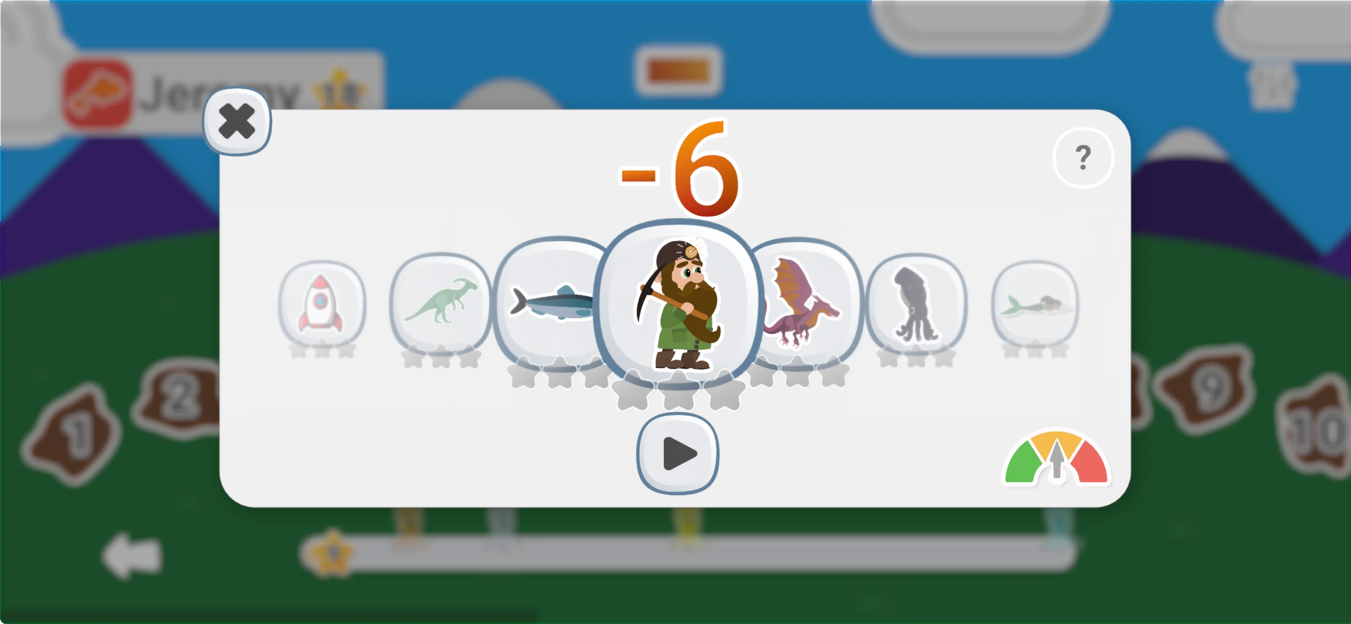 The Mathigo profile picture gallery with locked and unlocked characters